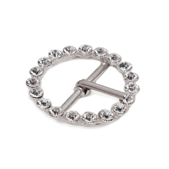 Vintage glam round crystal belt buckle VTG